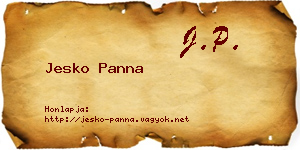 Jesko Panna névjegykártya